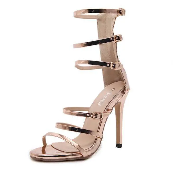 Minimalist Multi-Strap High Heel Sandals