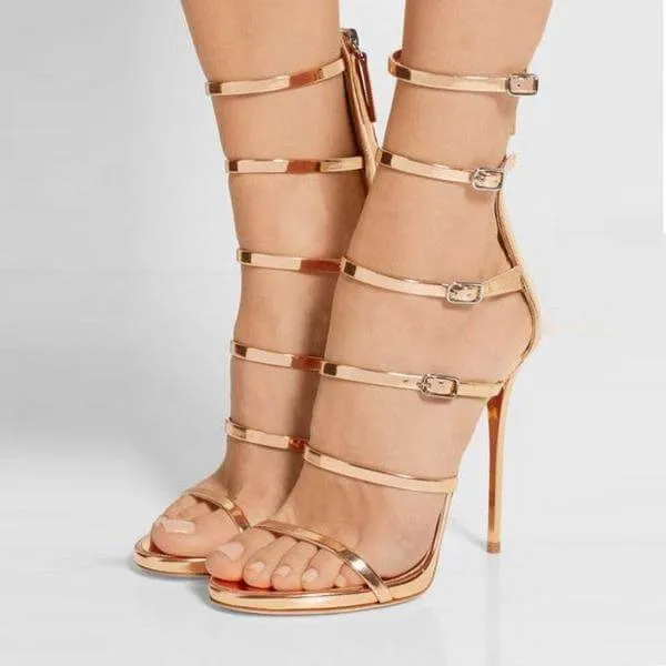 Minimalist Multi-Strap High Heel Sandals