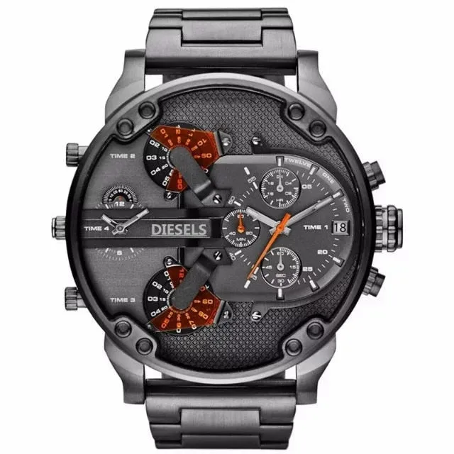 Montre luxe Military Clock Leather  Watch Men's Sport Quartz Diesels Watch