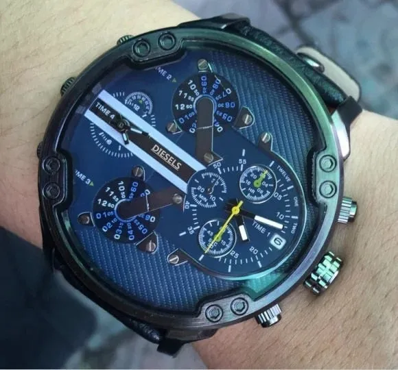 Montre luxe Military Clock Leather  Watch Men's Sport Quartz Diesels Watch
