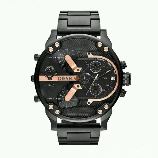 Montre luxe Military Clock Leather  Watch Men's Sport Quartz Diesels Watch