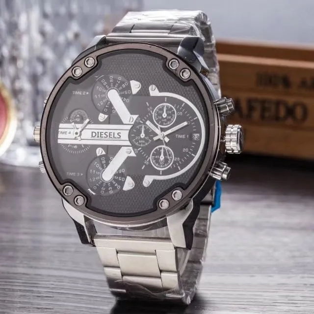 Montre luxe Military Clock Leather  Watch Men's Sport Quartz Diesels Watch