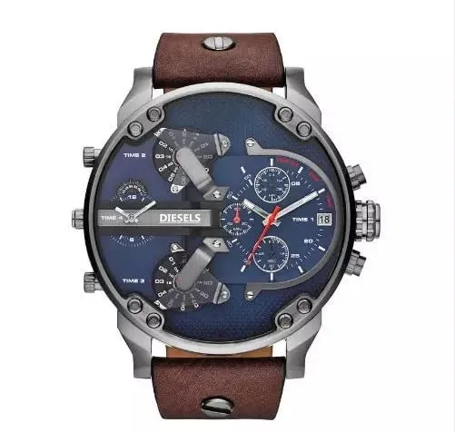 Montre luxe Military Clock Leather  Watch Men's Sport Quartz Diesels Watch