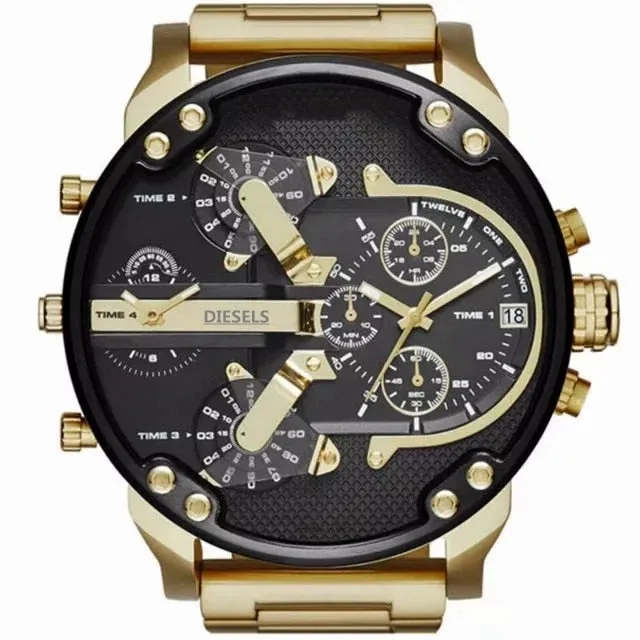 Montre luxe Military Clock Leather  Watch Men's Sport Quartz Diesels Watch