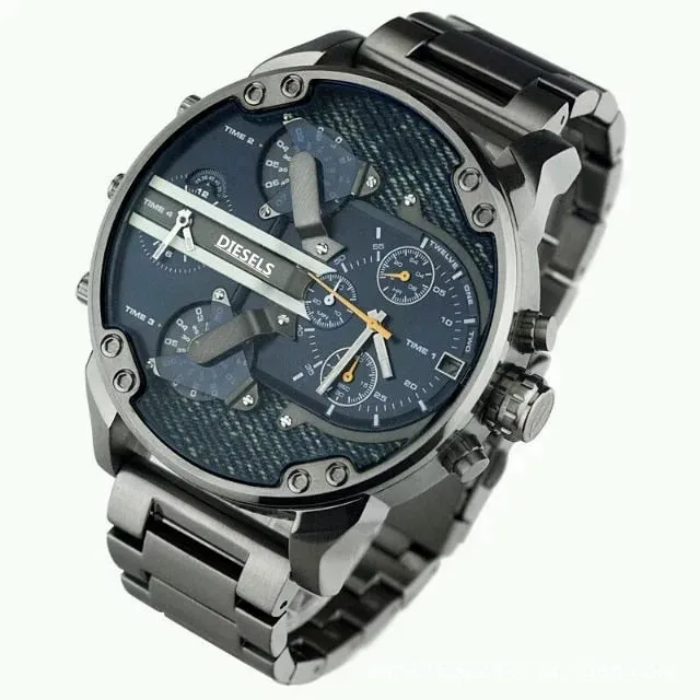 Montre luxe Military Clock Leather  Watch Men's Sport Quartz Diesels Watch