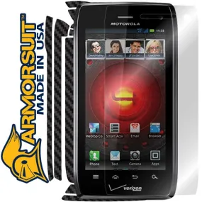 Motorola Droid 4 Screen Protector    Black Carbon Fiber Skin Protector