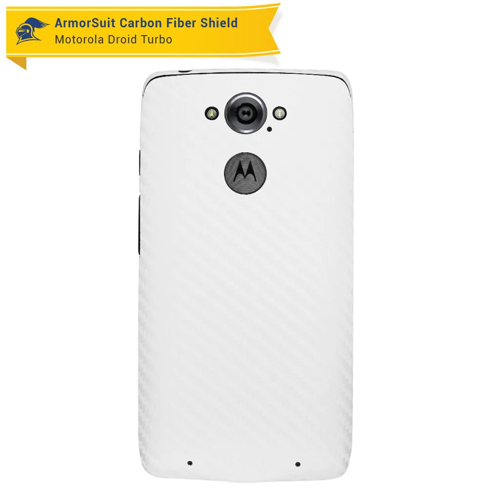 Motorola Droid Turbo Screen Protector   White Carbon Fiber Skin (Not For Special Edition Ballistic Nylon Version)