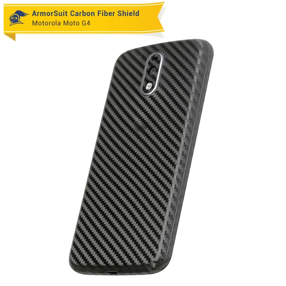 Motorola Moto G4 (4th Gen) Screen Protector   Black Carbon Fiber Skin