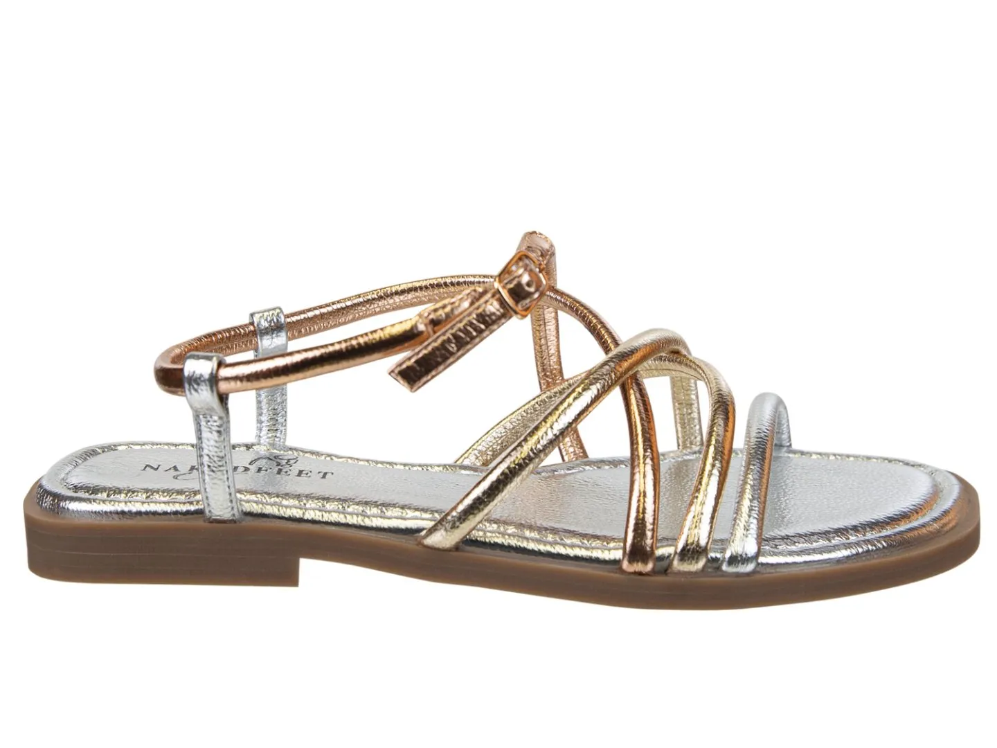 NAKED FEET - MINIMALIST in GOLD Flat Sandals