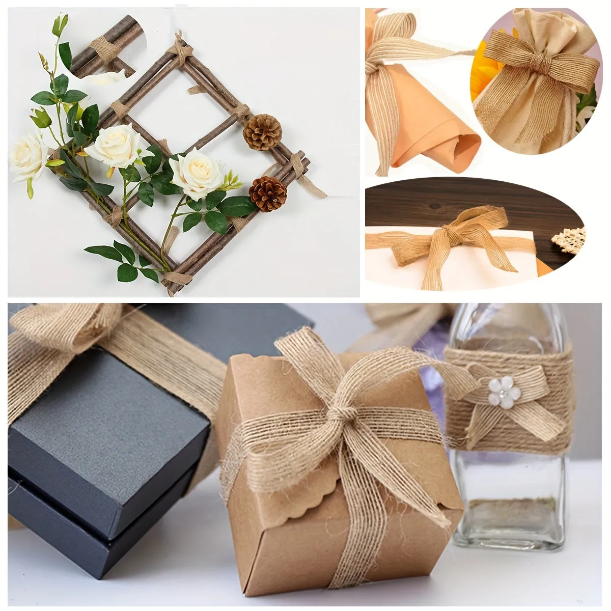 Natural Jute Ribbon for DIY Crafts and Decorations