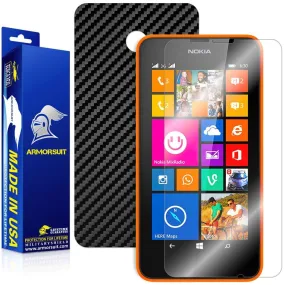 Nokia Lumia 630 / 635 Screen Protector   Black Carbon Fiber Film Protector