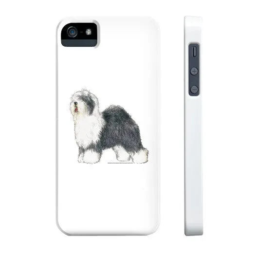 Old English Sheepdog Illustration Phone Case