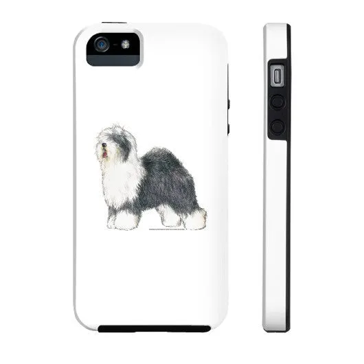 Old English Sheepdog Illustration Phone Case