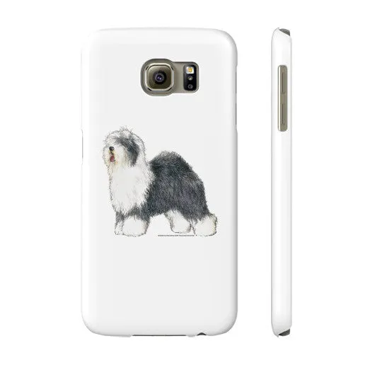 Old English Sheepdog Illustration Phone Case
