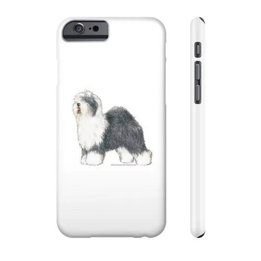 Old English Sheepdog Illustration Phone Case
