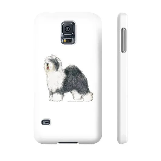 Old English Sheepdog Illustration Phone Case