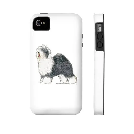 Old English Sheepdog Illustration Phone Case
