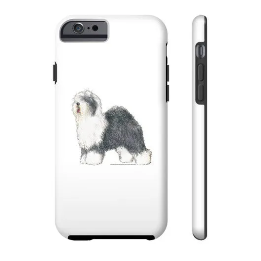 Old English Sheepdog Illustration Phone Case