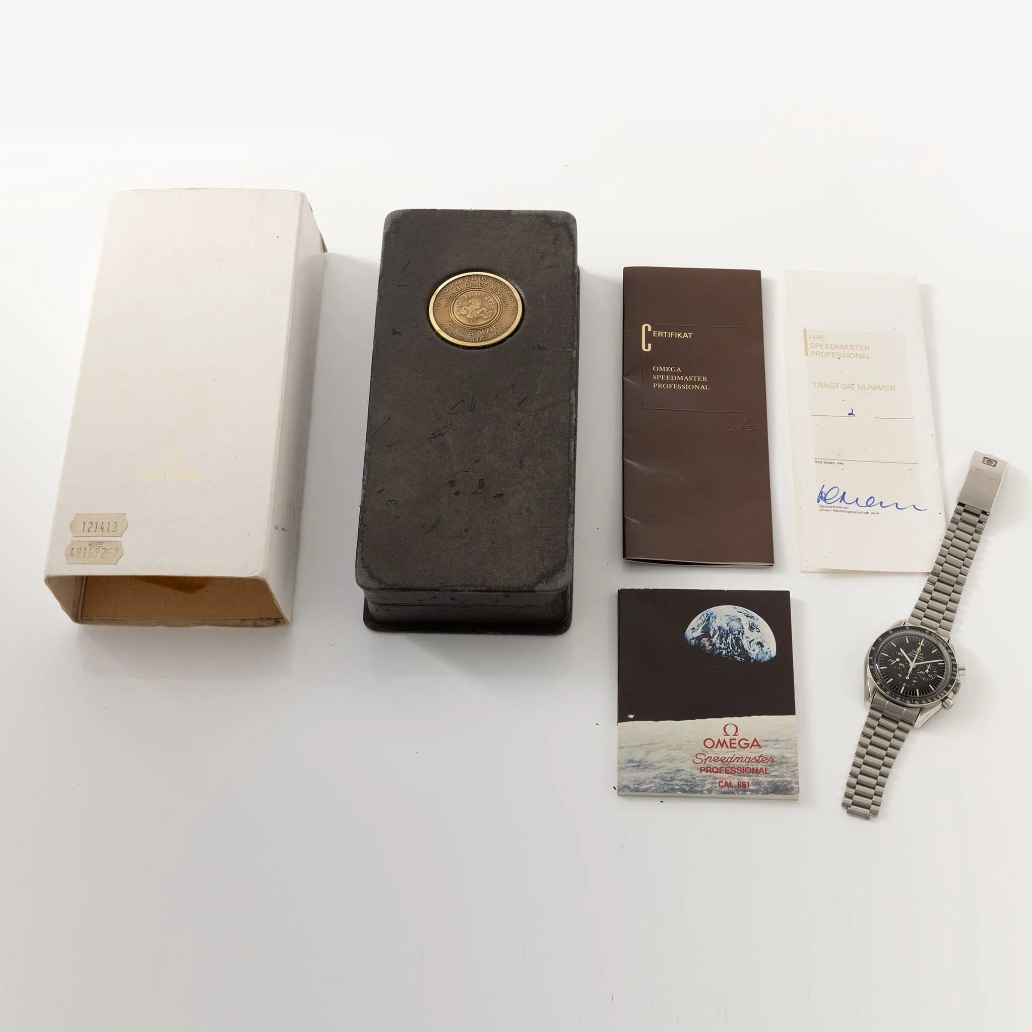 Omega Speedmaster Professional 345.808 rare Copper movement with box and papers