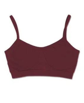 Organic Cotton Bralette: Burgundy
