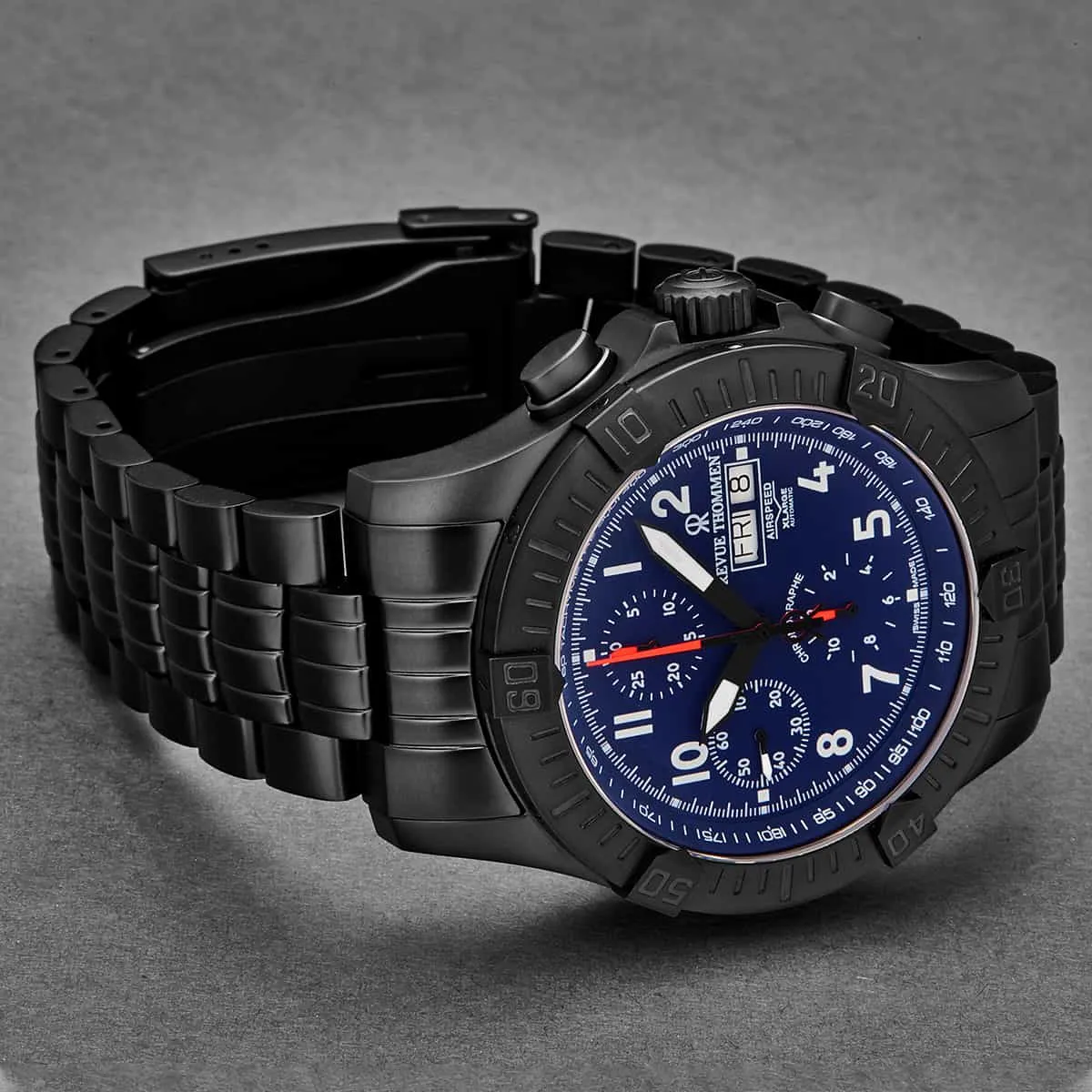 Revue Thommen Men's 16071.6175 'Air Speed' Blue Dial Chronograph Day-Date Swiss Automatic Watch