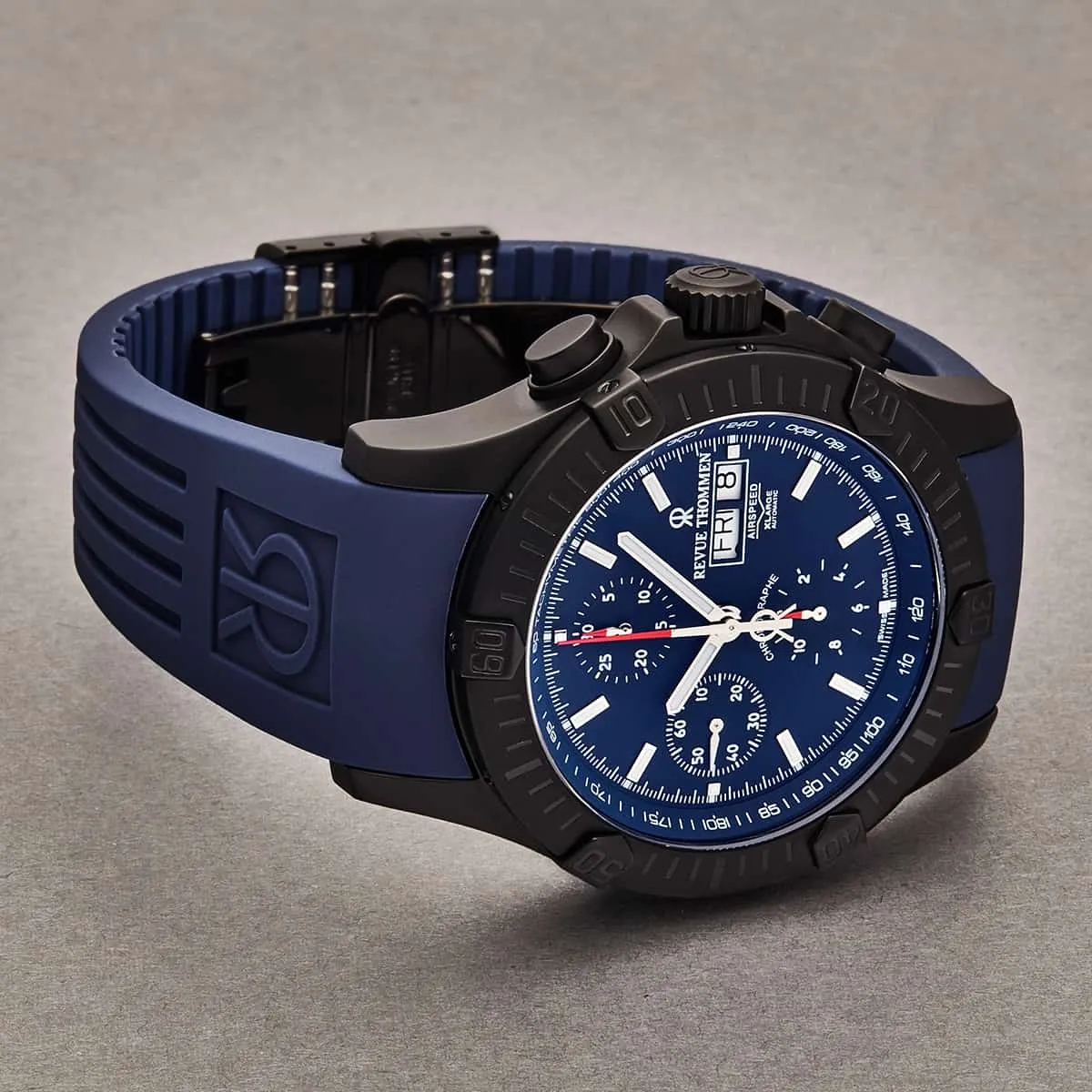 Revue Thommen Men's 16071.6876 'Airspeed' Blue Dial Day-Date Chronograph Automatic Watch