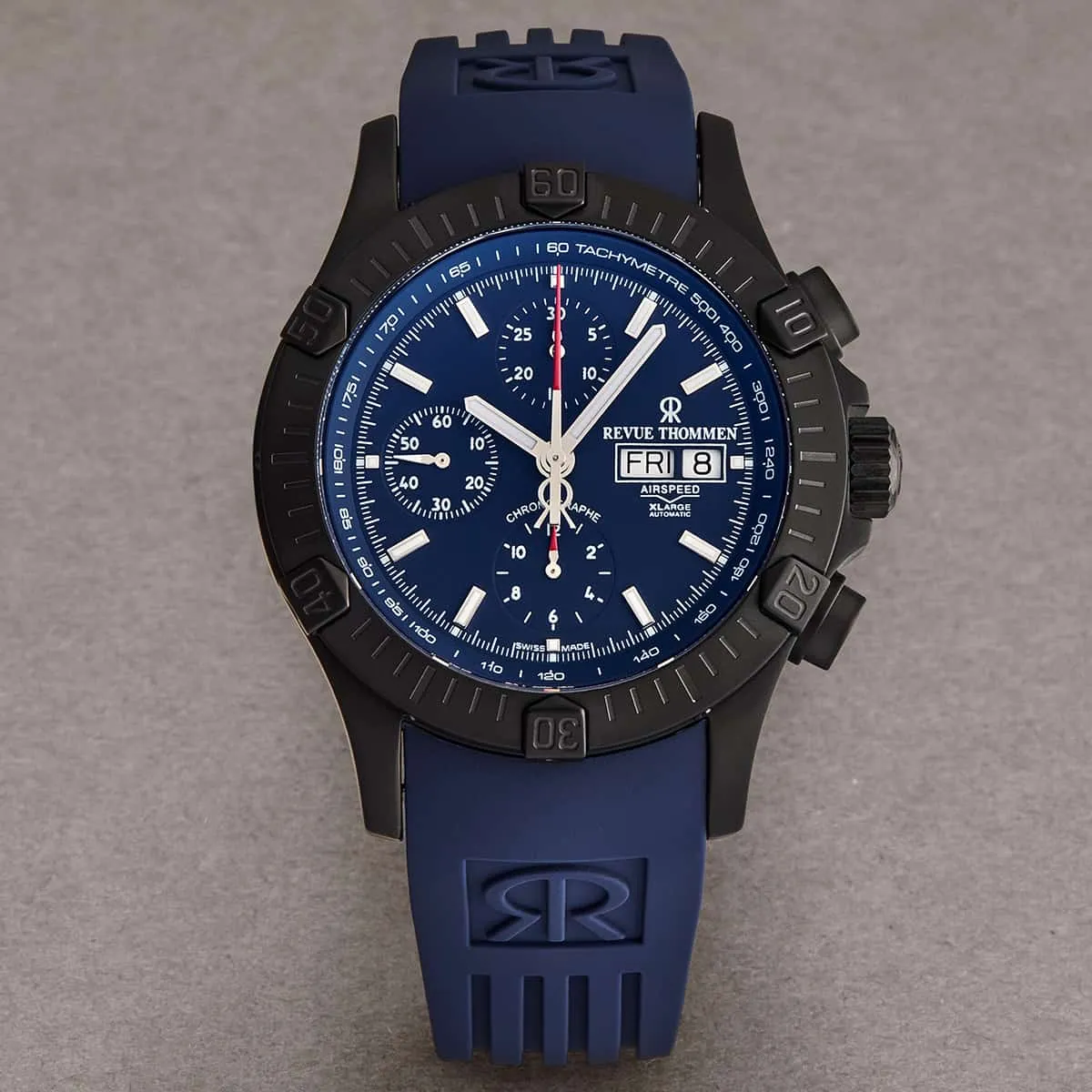 Revue Thommen Men's 16071.6876 'Airspeed' Blue Dial Day-Date Chronograph Automatic Watch