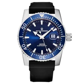 Revue Thommen Men's 17030.2535 'Diver' Blue Dial Rubber Strap Swiss Automatic Watch