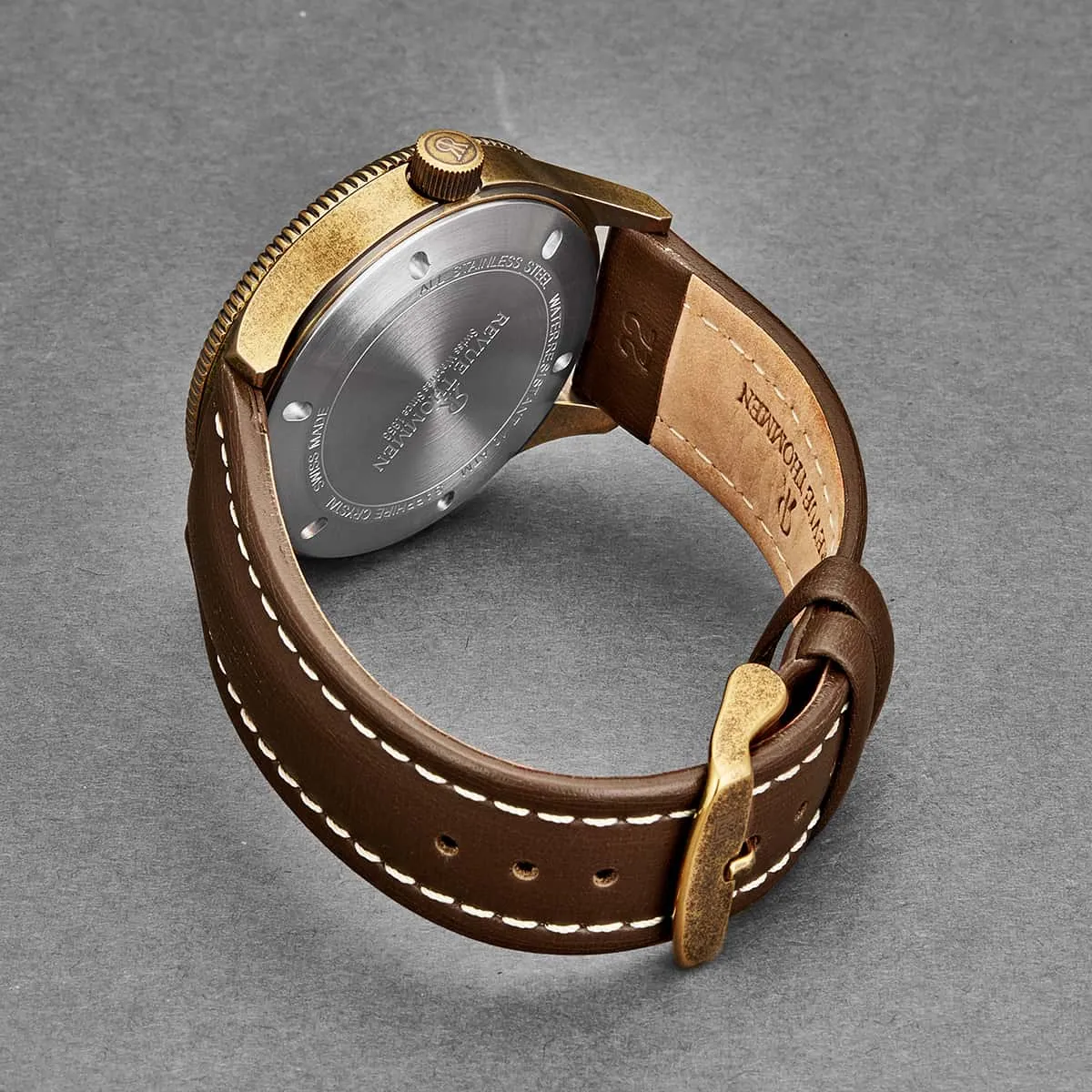 Revue Thommen Men's 17060.2583 'Airspeed Vintage' Silver Dial Brown Leather Strap Swiss Automatic Watch