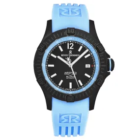 Revue Thommen Men's 'Air speed' Black Dial Blue Rubber Strap Automatic Watch 16070.4675