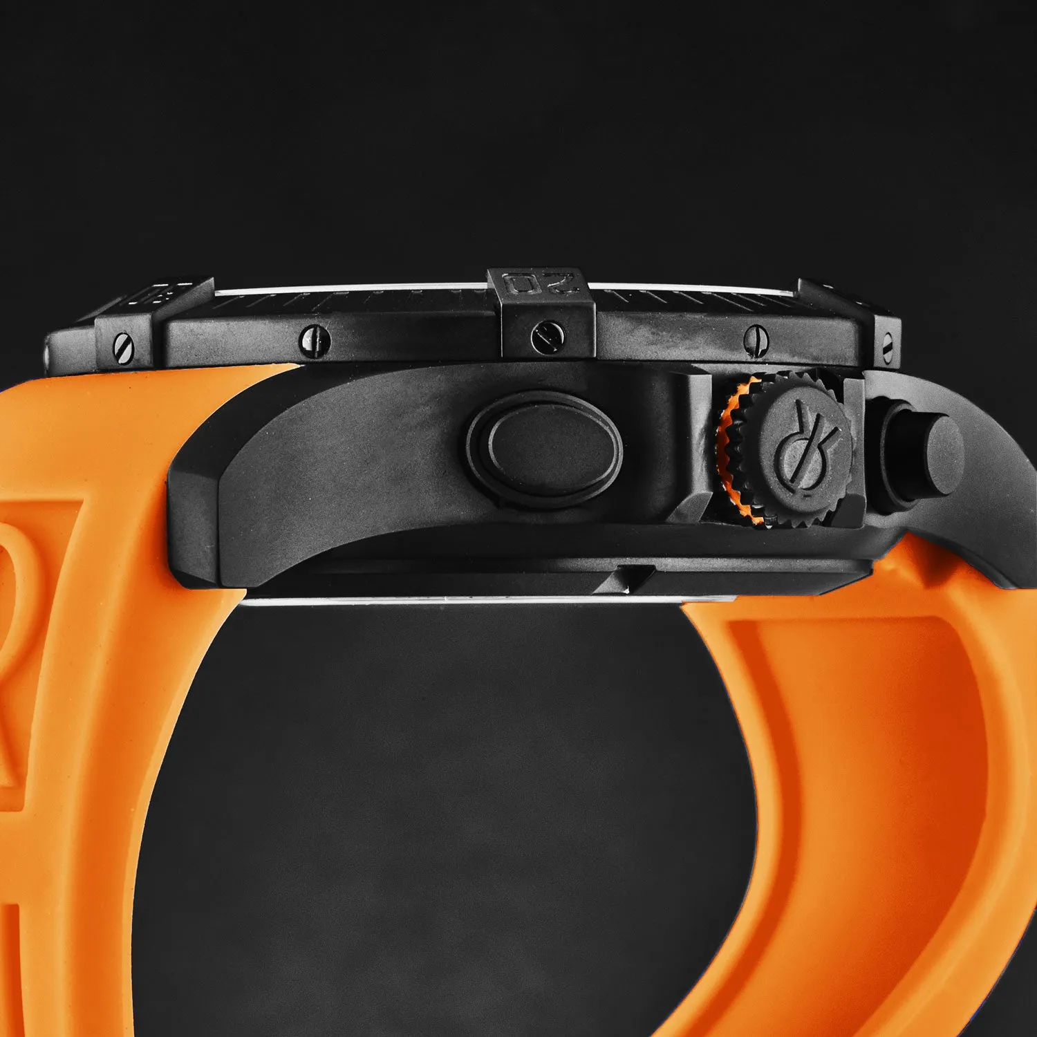 Revue Thommen Men's 'Air speed' Black Dial Orange Rubber Strap Automatic Watch 16071.6779