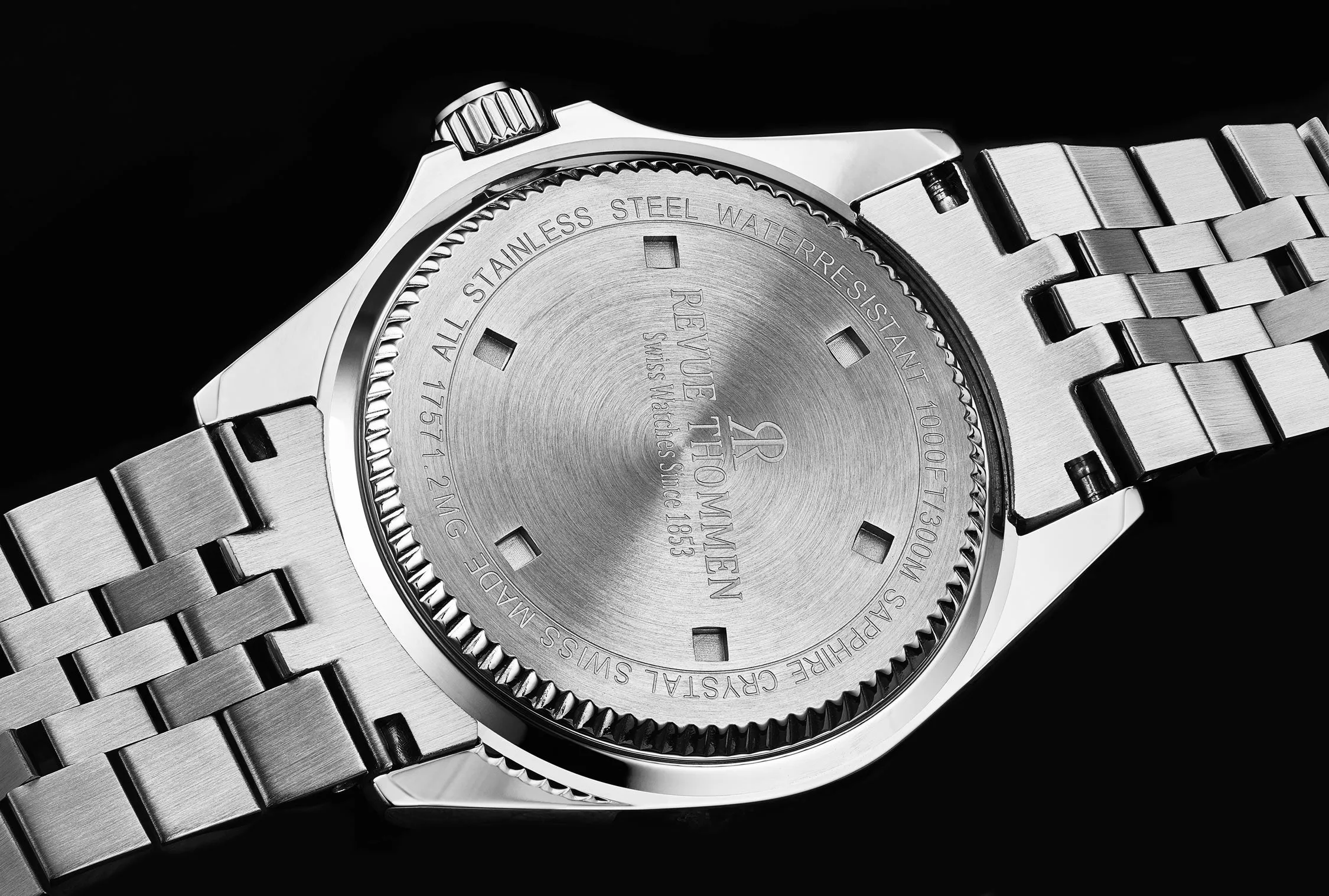 Revue Thommen Men's 'Diver' Black Dial Stainless Steel Bracelet Automatic Watch 17571.2234