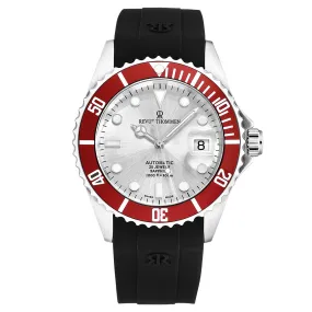 Revue Thommen Men's 'Diver' Silver Dial Rubber Strap Swiss Automatic Watch  17571.2826