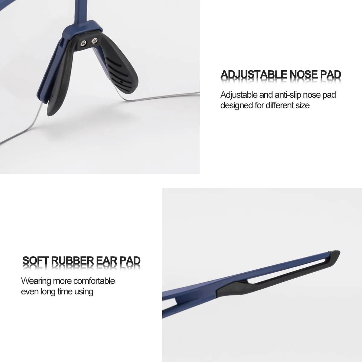ROCKBROS Half Frame Photochromic Sports Sunglasses Cycling Glasses UV400