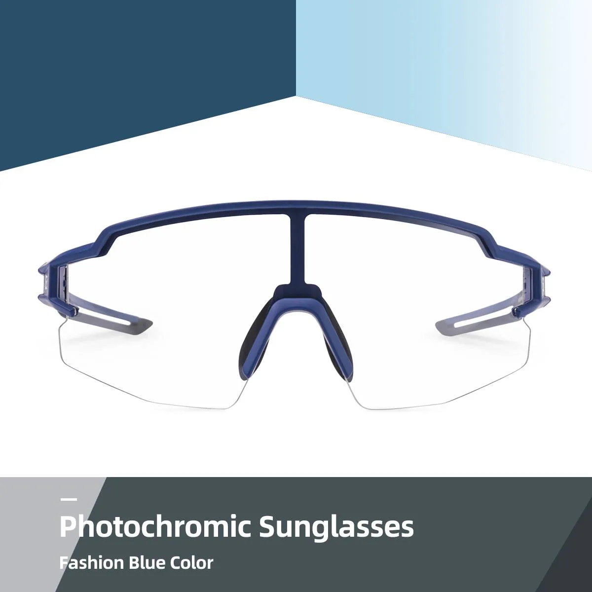 ROCKBROS Half Frame Photochromic Sports Sunglasses Cycling Glasses UV400