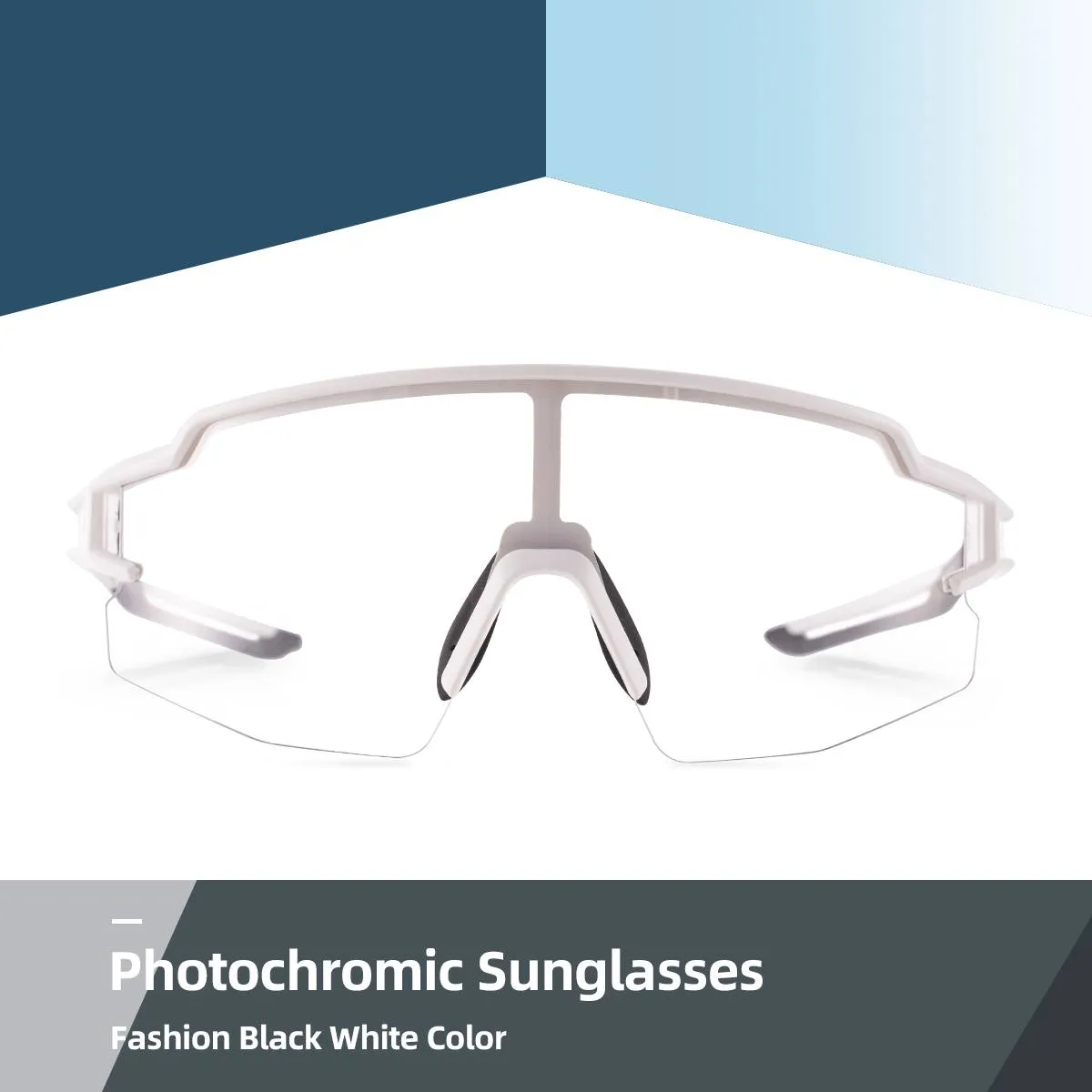 ROCKBROS Half Frame Photochromic Sports Sunglasses Cycling Glasses UV400