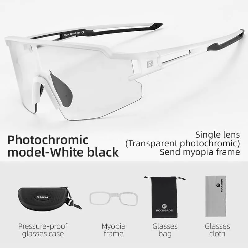 ROCKBROS Half Frame Photochromic Sports Sunglasses Cycling Glasses UV400