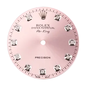 Rolex Air-King 34mm Pink/Diamond Hour Markers Custom Dial