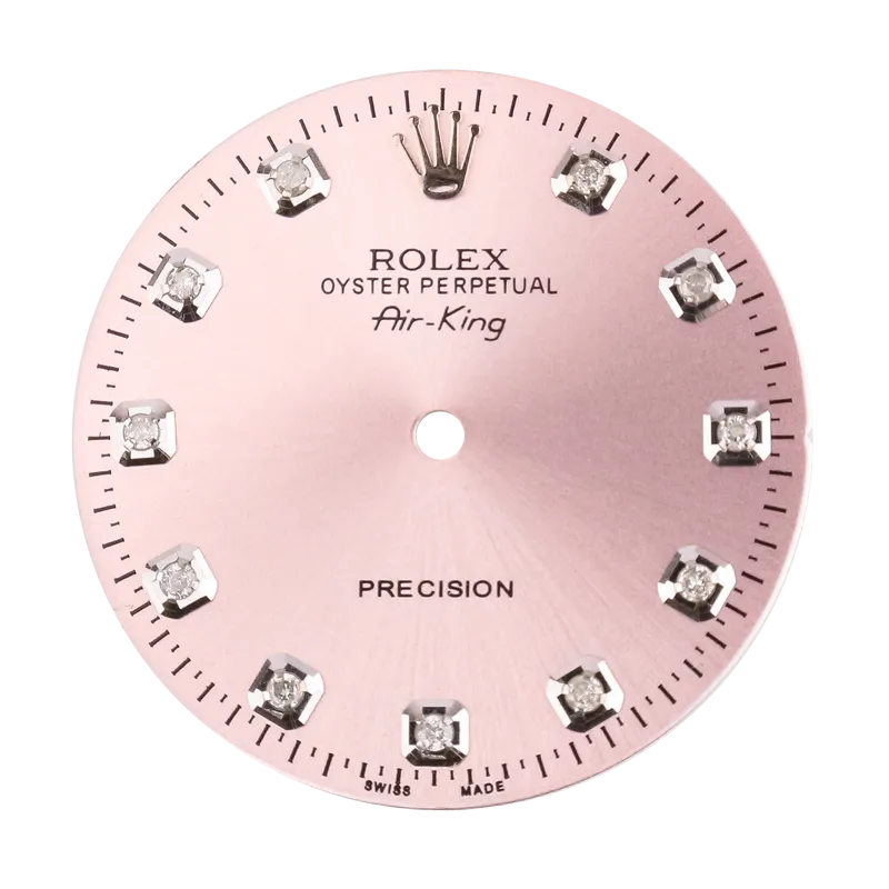Rolex Air-King 34mm Pink/Diamond Hour Markers Custom Dial
