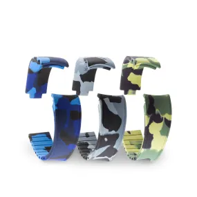 Rolex – Bracelet montre caoutchouc R Strap - Rubber camo (gris, bleu, vert)