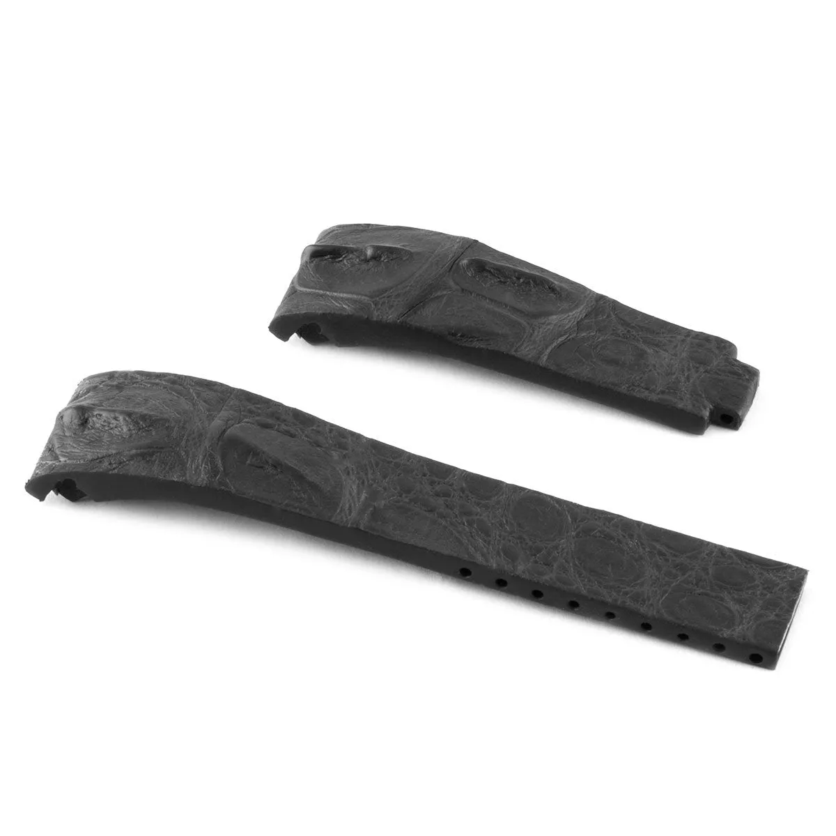 Rolex – Bracelet montre cuir R Strap – Alligator corné (noir, marron, bleu, gris, rouge, vert...)