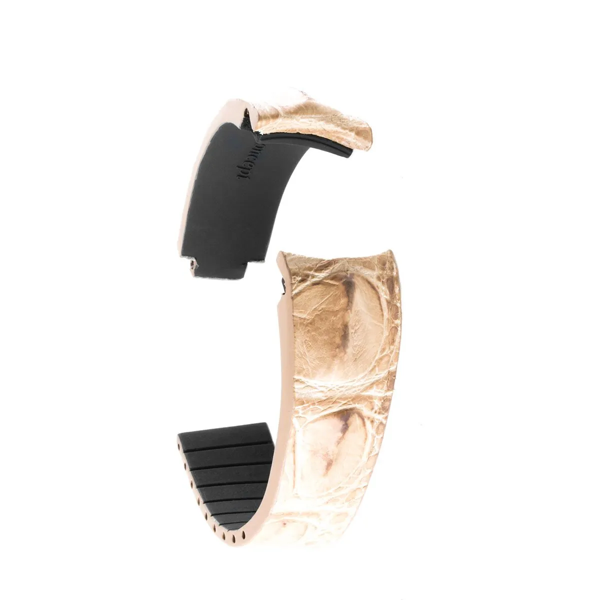 Rolex – Bracelet montre cuir R Strap – Alligator corné (noir, marron, bleu, gris, rouge, vert...)