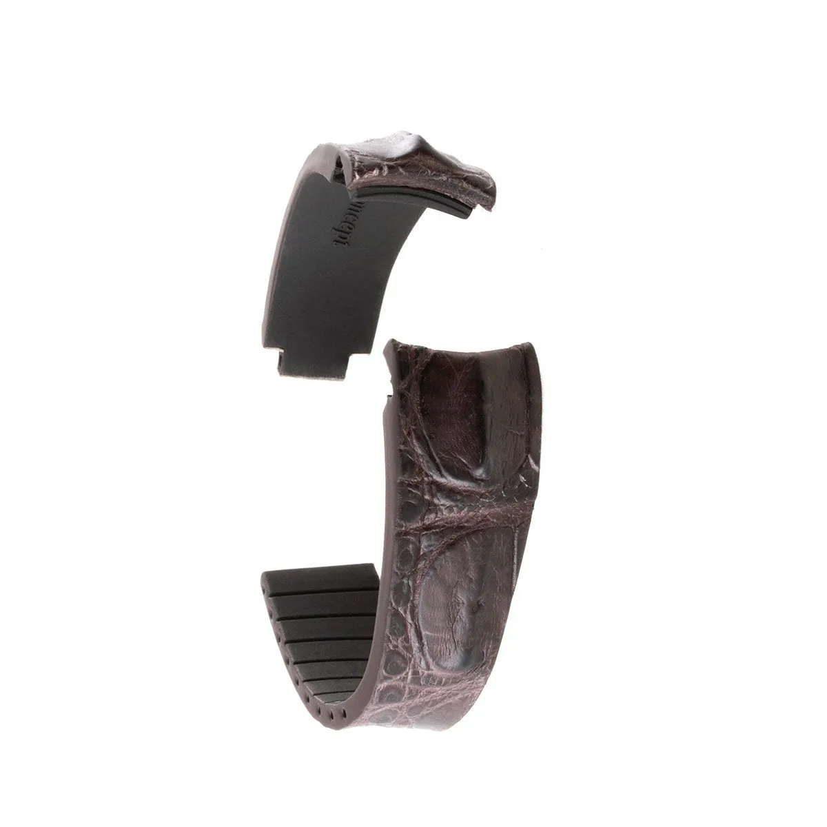 Rolex – Bracelet montre cuir R Strap – Alligator corné (noir, marron, bleu, gris, rouge, vert...)