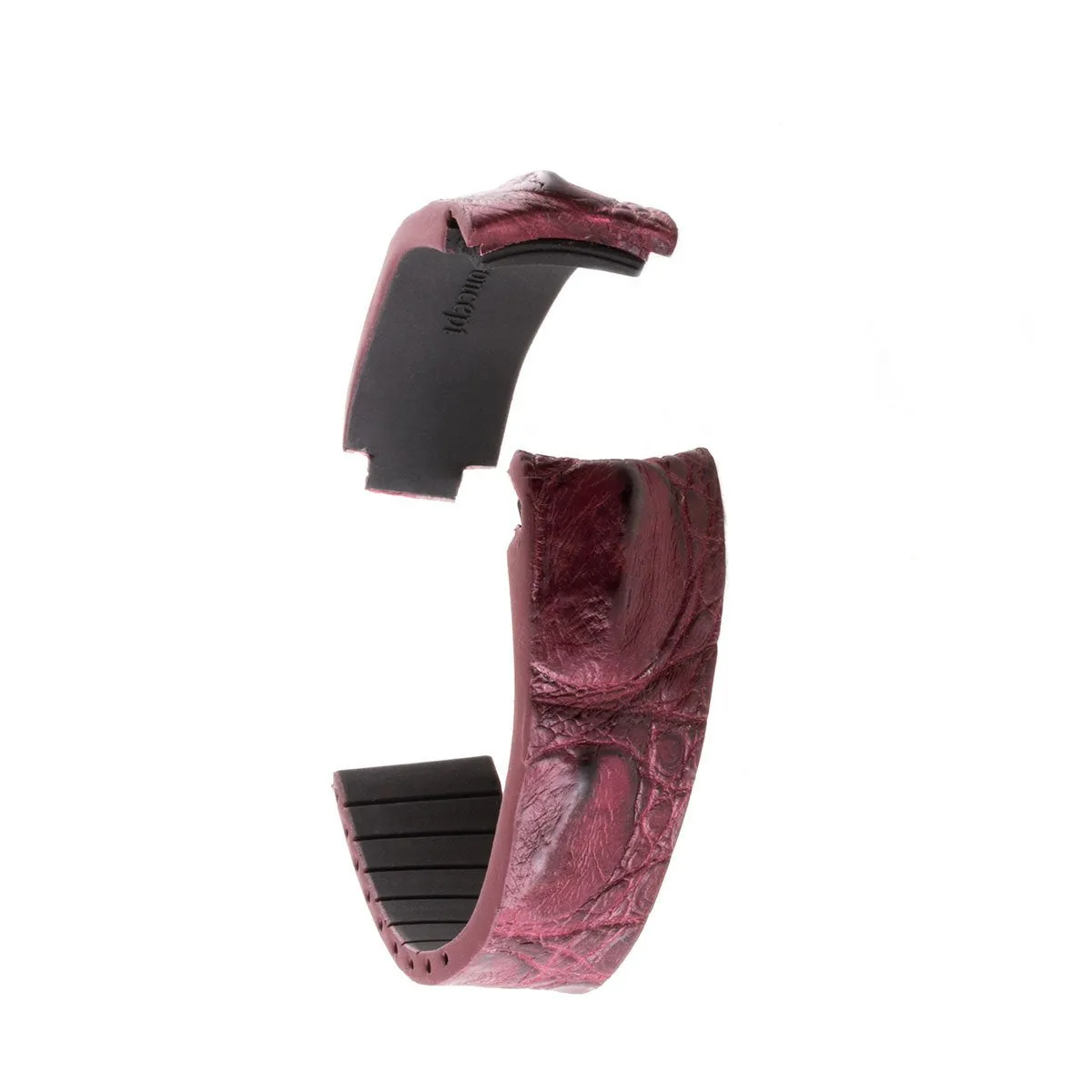Rolex – Bracelet montre cuir R Strap – Alligator corné (noir, marron, bleu, gris, rouge, vert...)