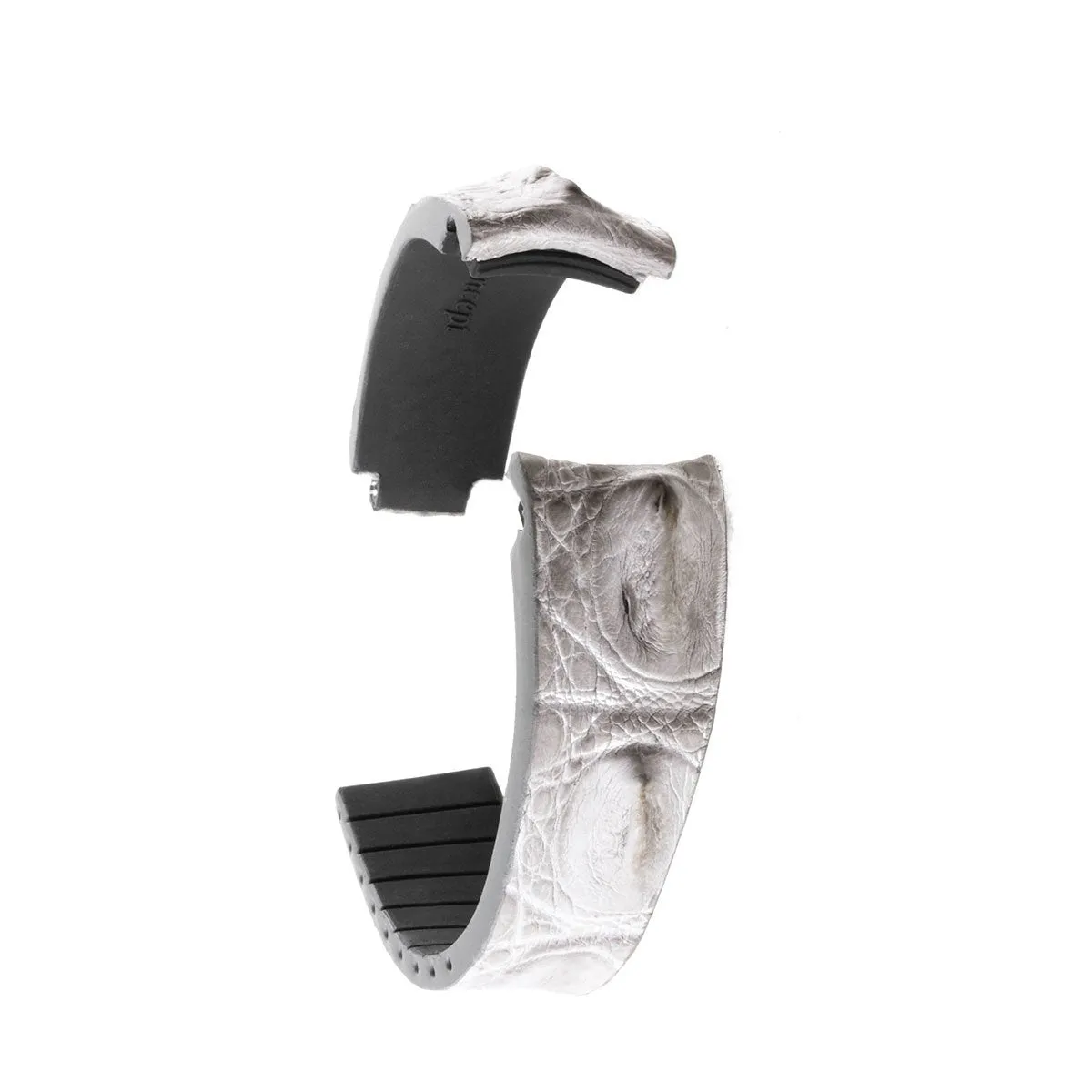 Rolex – Bracelet montre cuir R Strap – Alligator corné (noir, marron, bleu, gris, rouge, vert...)