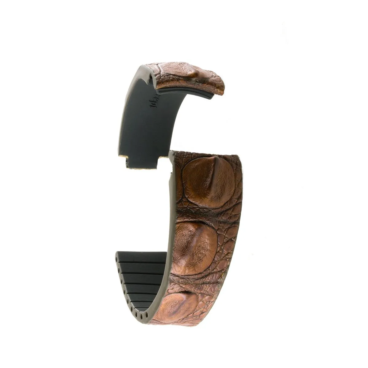Rolex – Bracelet montre cuir R Strap – Alligator corné (noir, marron, bleu, gris, rouge, vert...)