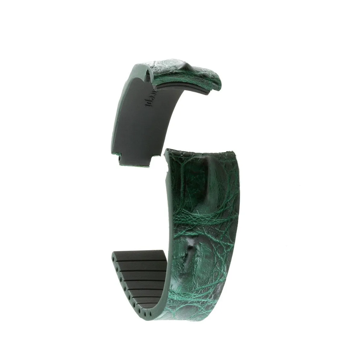 Rolex – Bracelet montre cuir R Strap – Alligator corné (noir, marron, bleu, gris, rouge, vert...)