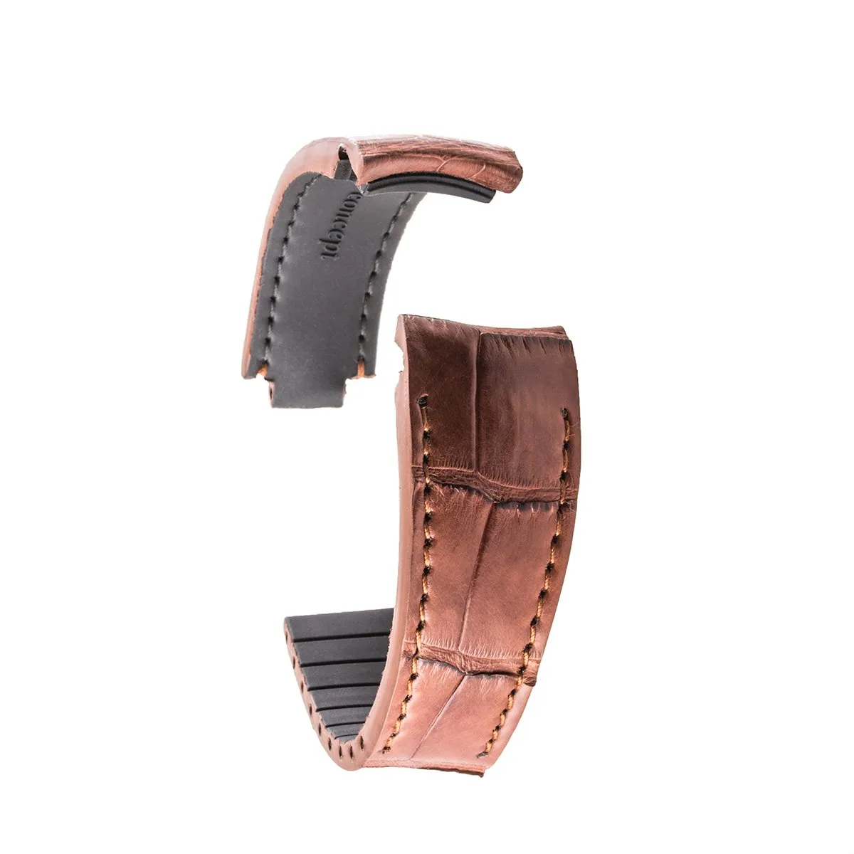 Rolex – Bracelet-montre cuir R Strap – Alligator (noir, gris, marron, bleu, miel, rouge, vert, rose)