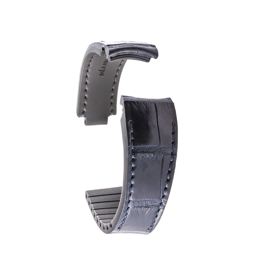 Rolex – Bracelet-montre cuir R Strap – Alligator (noir, gris, marron, bleu, miel, rouge, vert, rose)