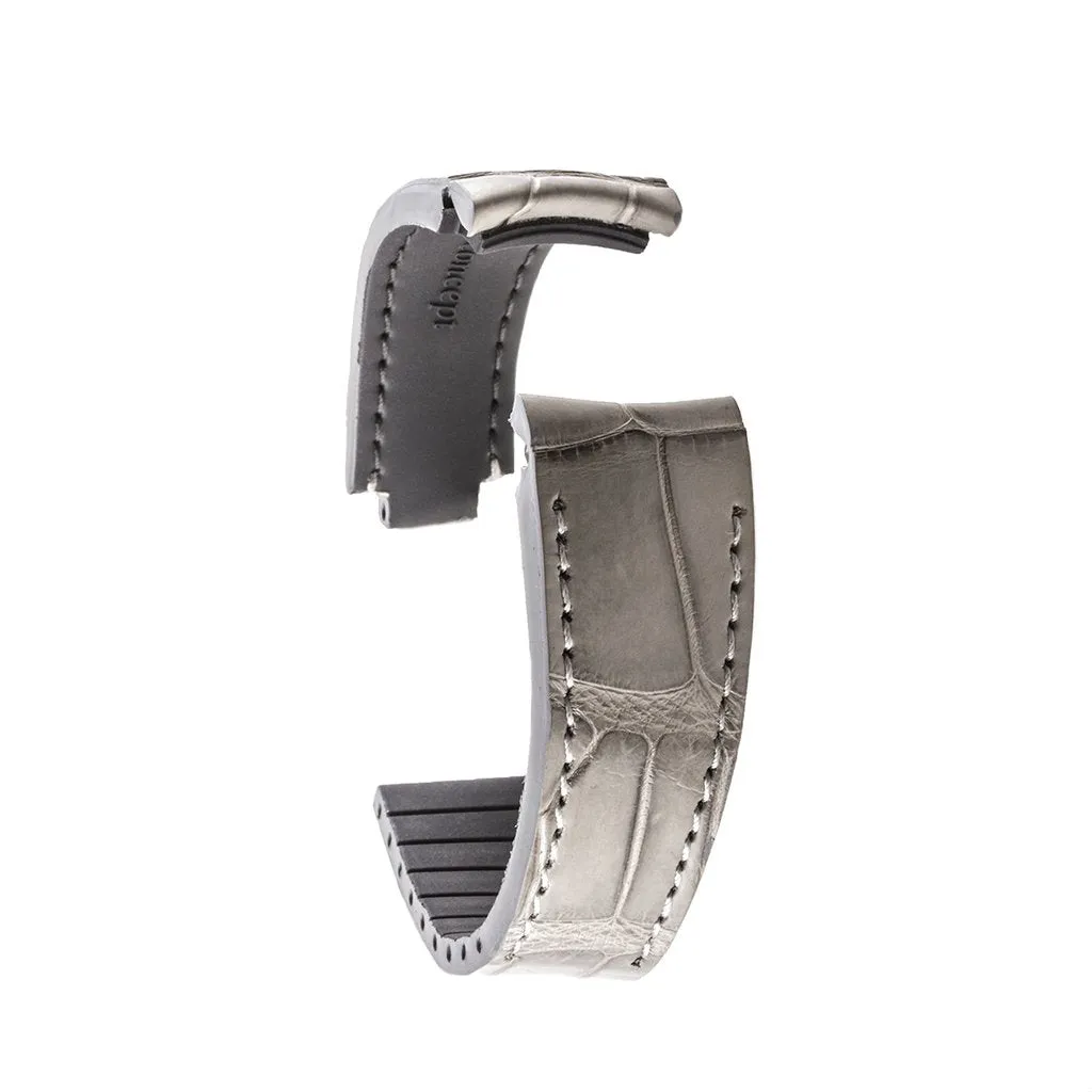 Rolex – Bracelet-montre cuir R Strap – Alligator (noir, gris, marron, bleu, miel, rouge, vert, rose)